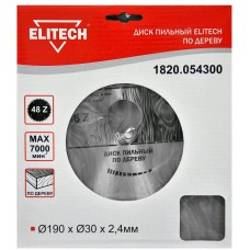 Elitech Диск пильный 190х30 48зуб 1820.054300