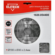 Elitech Диск пильный 190х30 36зуб 1820.054400