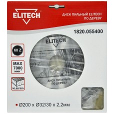 Elitech Диск пильный 200х32/30 60зуб 1820.055400