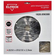 Elitech Диск пильный 250х32/30 24зуб 1820.056300