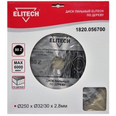 Elitech Диск пильный 250х32/30 80зуб 1820.056700