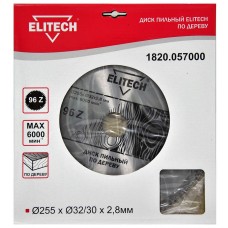 Elitech Диск пильный 255х32/30 96зуб 1820.057000