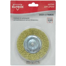 Elitech Щетка для дрели плоская 100мм 1820.076800