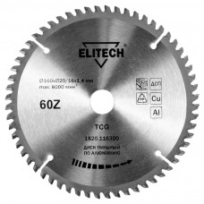 Elitech Диск пильный 160х20/16 60зуб алюминий 1820.116300