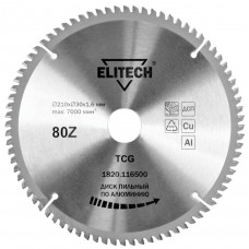 Elitech Диск пильный 210х30 80зуб алюминий 1820.116500